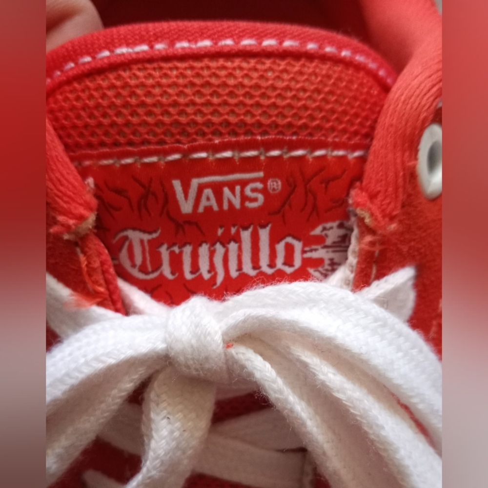 Vans Orange & White Trujillo TNT Advanced Prototype Men's Skate Shoes Size 7.5 - Picture 3 of 10
